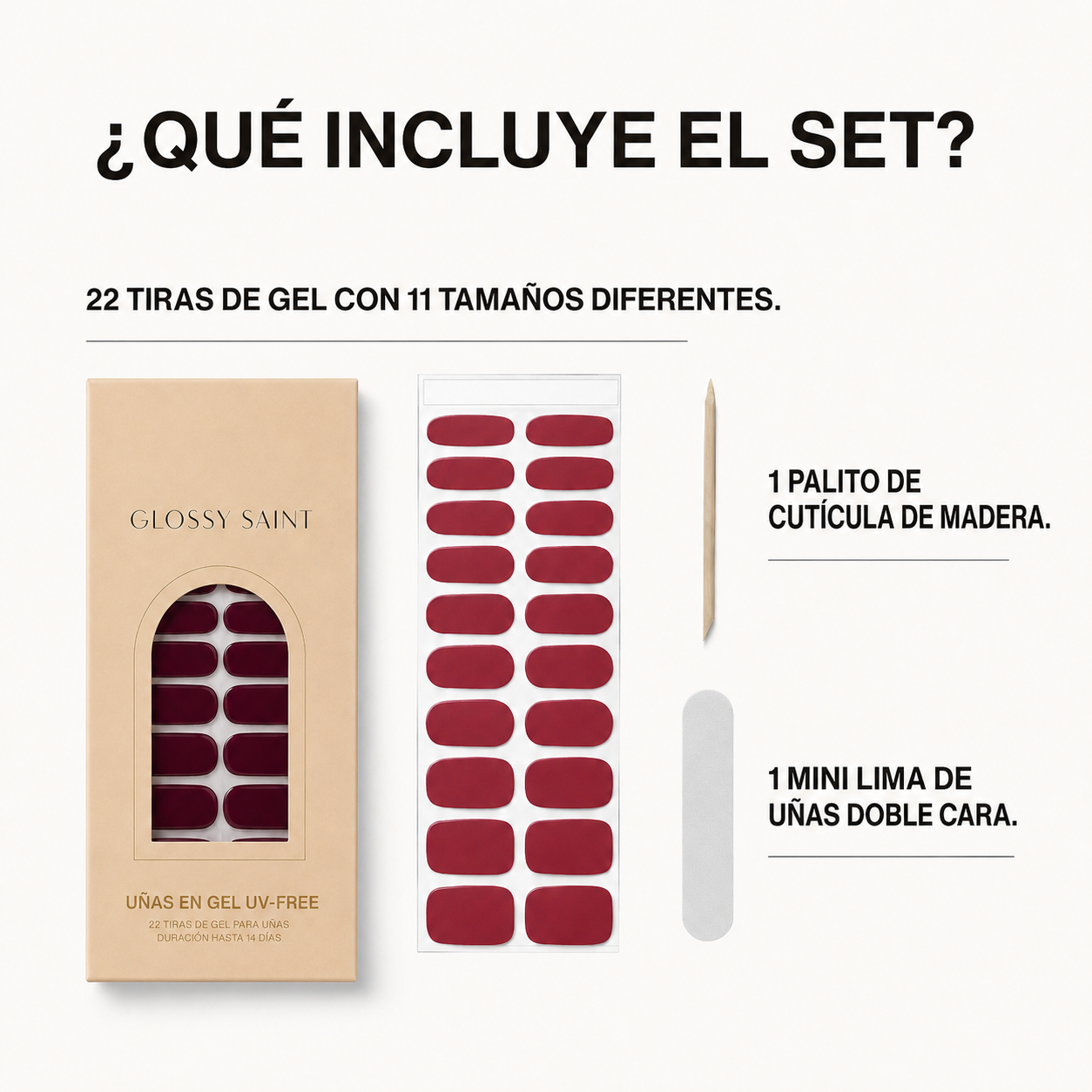 Kit rutina - uñas de gel Glossy Saint®